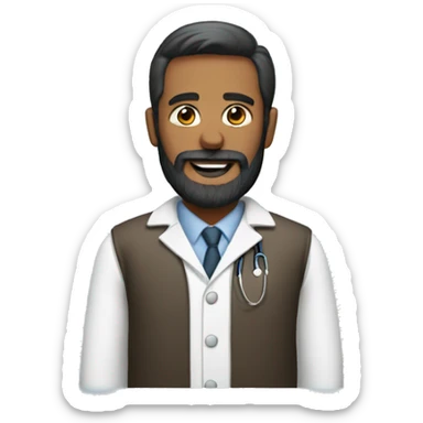 Man with beard doctor sticker