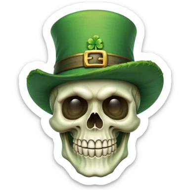 Can you please generate me a skull with a leprechaun hat? Thanks! sticker