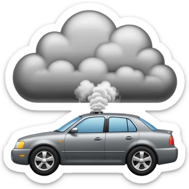 smoke coming out of a car silencer  sticker