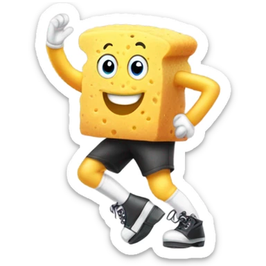 Sponge dancing with giant tap shoes  sticker