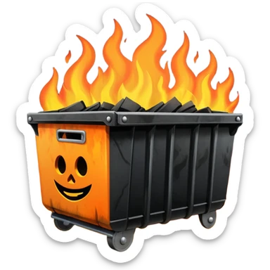 Dumpster fire no wheels sticker