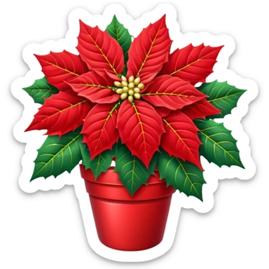 christmas   Poinsettia icon sticker