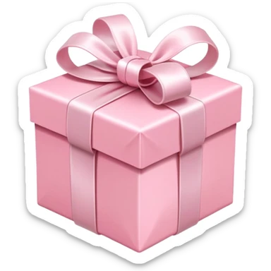 present pastel pink with white ribbon sticker