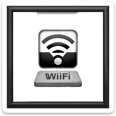A Block saying "wifi" lying on a street in a quiet village sticker