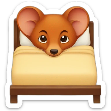 red mongoose in bed sticker
