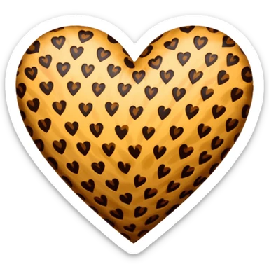leopard print heart sticker