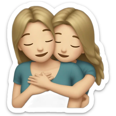 3 white sisters hugging sticker