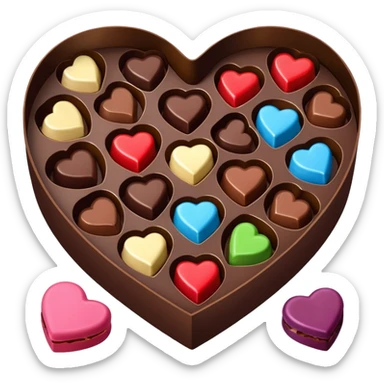 heart shaped box of chocolates sticker