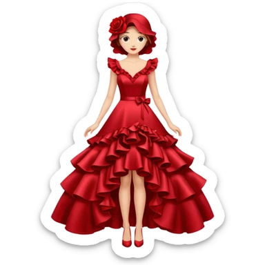 red rose dress no body sticker