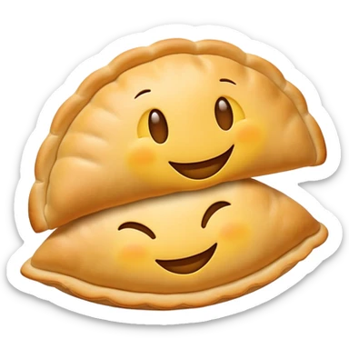 Emoji playing with empanada sticker