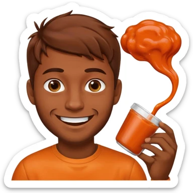 Gay guy brown hair buffalo sauce sticker