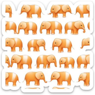Éléphants à rayures orange blanc  sticker