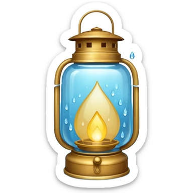 Water Lantern, more water drops inside lantern. sticker