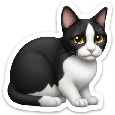 Female Tuxedo cat sticker