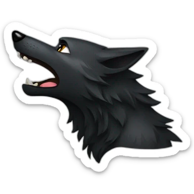 Black wolf howling  sticker
