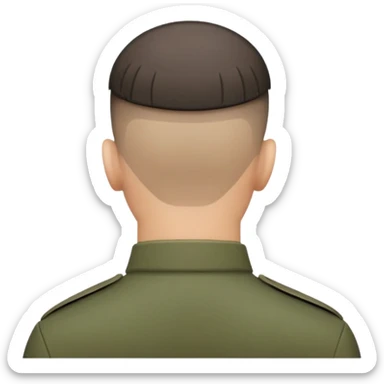 back of soldier's head with military haircut, seen from behind sticker