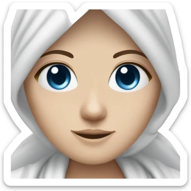 White Girl with blue eyes & hair towel on and robe  sticker