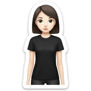 Sasha Gray in big black t-shirt full height sticker