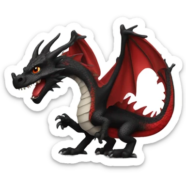 black and red dragon sticker