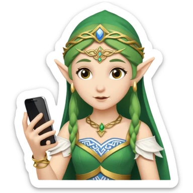 elf with greece custome dress and smartphone sticker