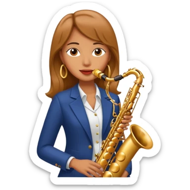woman Swing jazz musician playing saxophone sticker