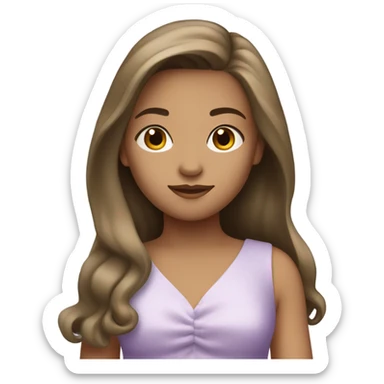 Girl wearing lilac dress with white/tan skin  sticker