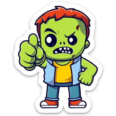 zombie giving thumbs up sticker