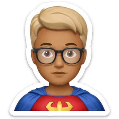 Glasses-Wearing super Heroe sticker