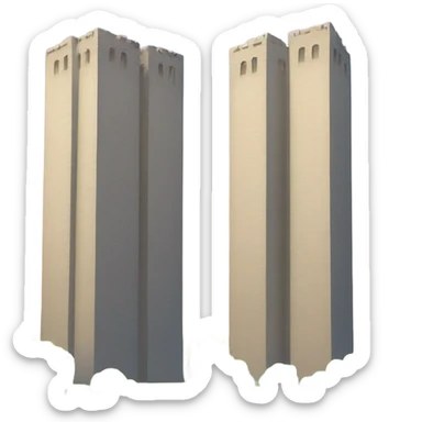 Two square towers and two planes sticker
