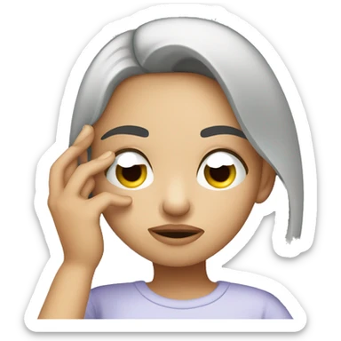 a girl who’s sleepy and is rubbing her eye  sticker