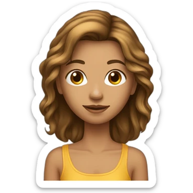 Fille légèrement bronzé avec des longs cheveux sticker