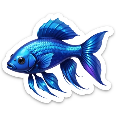 dark blue beta fish sticker