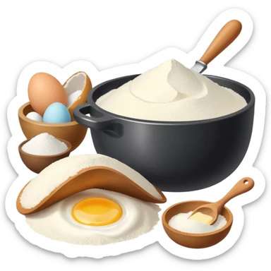 baking ingredients ready for preparation sticker