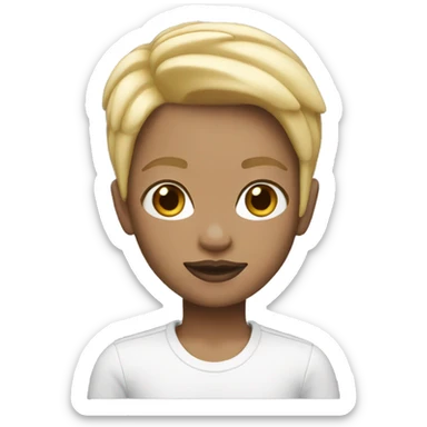 memoji with white skin, blonde buzzed fade sticker