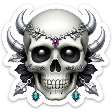 skull goth jewelry sticker