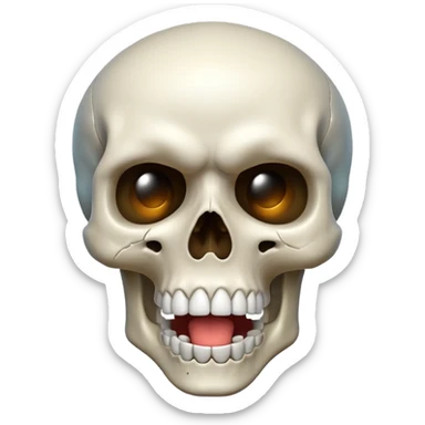 Shocked emoji + skull emoji sticker