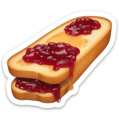 Bread slice with jam sticker