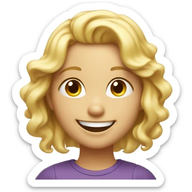 blonde girl laughing  sticker