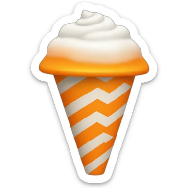 UN CONO DE TRÁFICO NARANJA CON LÍNEAS BLANCAS sticker