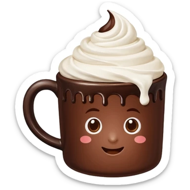 Cioccolata calda aestetich senza faccia sticker