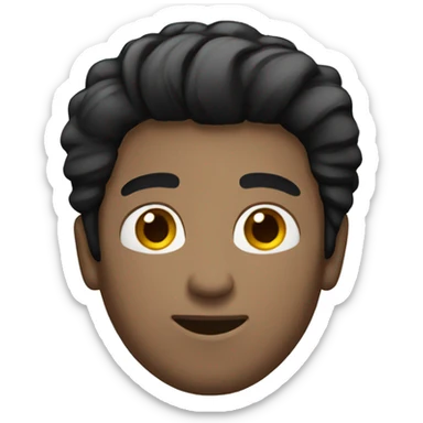 guy with black hair straight hair combed sticker