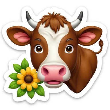Pretty flower getting eaten by a cow sticker