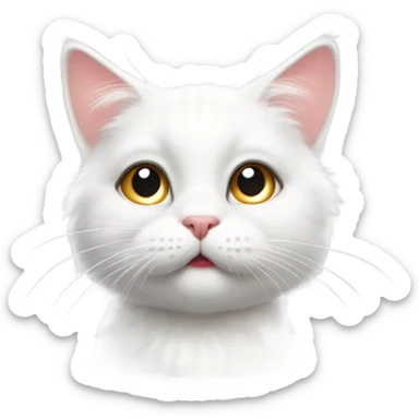 Cute white cat sending kiss sticker