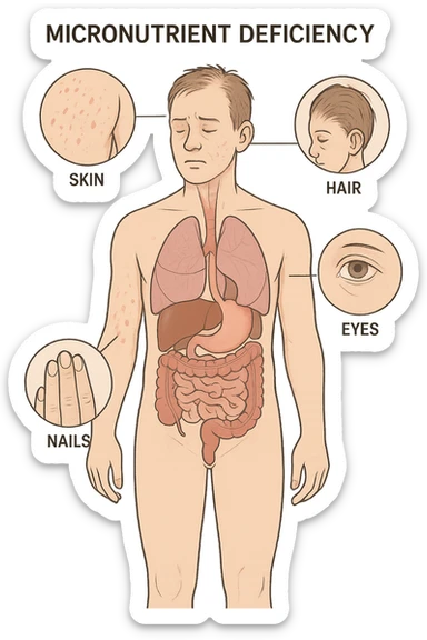 corpo umano in carenza di micronutrienti in italiano sticker