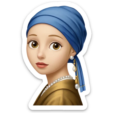 Girl with a Pearl Earring painting sticker