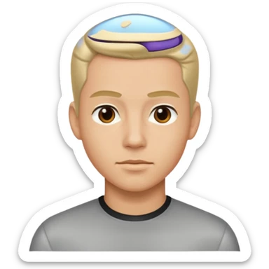 Young man with slicked back hair sticker