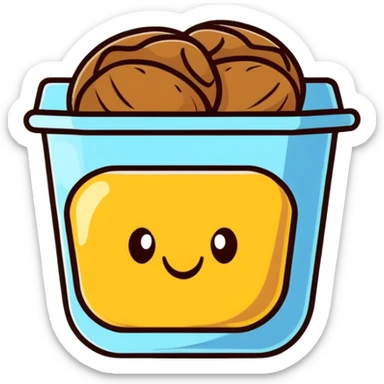 cartoon date stuffed with walnuts sticker