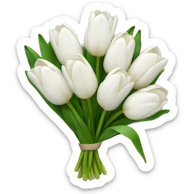 white tulip bouquet  sticker