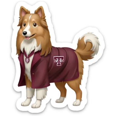 texas A&M miss rev rough collie mascot sticker