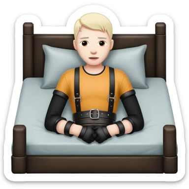 Man strapped to bed bdsm sticker